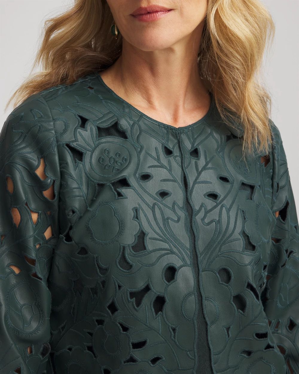 Travelers™ Collection Faux Leather Floral Jacket | Chico's